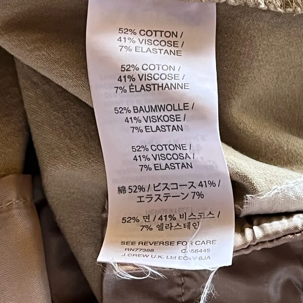 J.Crew Beige Tailored Trousers Women’s Cropped Pants 00 low Rise